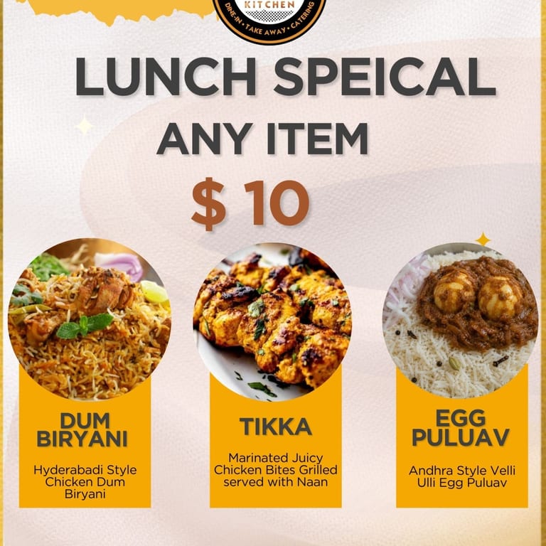 Lunch Menu — Just $10!